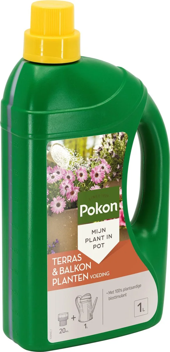 Pokon Terras & Balkonplanten Voeding - 1l - Plantenvoeding - 20ml Per 1L Water 4 Pokon Terras & Balkonplanten Voeding - 1l - Plantenvoeding - 20ml Per 1L Water - Afbeelding 4