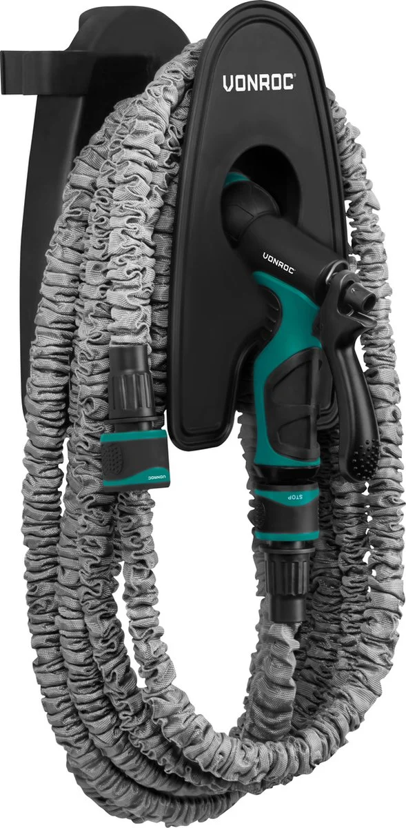 VONROC GARDEN VONROC Tuinslang – Uitrekbare Tuinslang 10 Meter – Incl. Aansluitingen, Muursteun En Broespistool 1 VONROC GARDEN VONROC Tuinslang – Uitrekbare Tuinslang 10 Meter – Incl. Aansluitingen, Muursteun En Broespistool