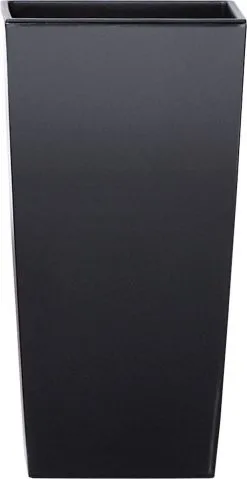 Prosperplast Kunststof Urbi Bloempot/plantenpot Met Binnenpot Antraciet 32 X 32 X 61 Cm - 21/49 Liter - Hoge Vierkante Bloempotten