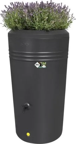 Elho Green Basics Regenton - Regenton - Living Black - Buiten - 200 Liter -Bloempotten Verkoop 635x1200 1