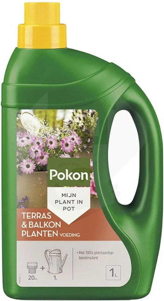 Pokon Terras & Balkonplanten Voeding - 1l - Plantenvoeding - 20ml Per 1L Water 5 Pokon Terras & Balkonplanten Voeding - 1l - Plantenvoeding - 20ml Per 1L Water - Afbeelding 5