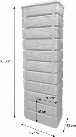 Alice's Garden Regenton Muurtank, Grandval 300L, Antraciet Kunststof, Imitatiehout, Met Gootaansluitset Inbegrepen -Bloempotten Verkoop 669x1200