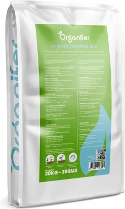 Koemestkorrels 3in1 (20Kg Voor 200m2) Allround Organische Meststof - Direct Opneembare Voeding - Langdurige Werking > 120 Dagen - Geurloos - Verbeterd Bodem - Lavameel Toevoeging - Versterkt Gras En Planten - Organifer