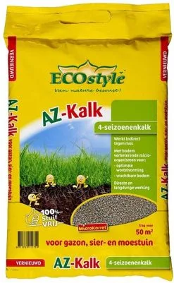 ECOstyle AZ Kalk Micro Korrel – Voor Gazon, Sier- En Moestuin - Corrigeert Zuurgraad Direct En Langdurig - Werkt Tegen Mos - CO2-Neutraal – 70 M² - 5 KG -Bloempotten Verkoop 740x1200 1