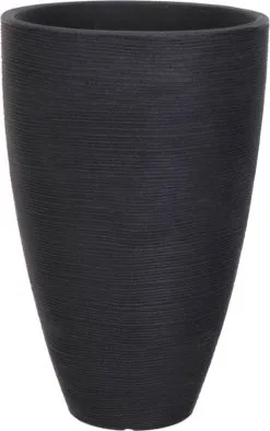 Pro Garden ProGarden Bloempot Geribbeld 40x60 Cm Antracietkleurig