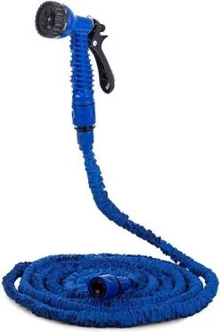 VERK GROUP Uitrekbare Tuinslang Tot 15 Meter - Tuinsproeier Met 7 Verschillende Standen - Tuin Besproeien - Sproeikop - Blauw - Flexibel Elastisch -Bloempotten Verkoop 794x1200 5