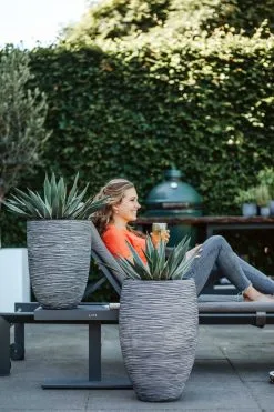 Capi Europe - Vaas Elegant Deluxe Rib NL - 40x60 - Zwart - Voor Binnen En Buiten - KBLR1131 -Bloempotten Verkoop 800x1200 48