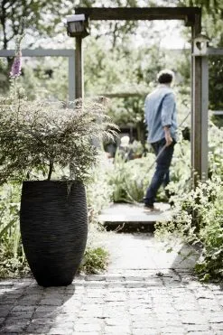 Capi Europe - Vaas Elegant Deluxe Rib NL - 40x60 - Zwart - Voor Binnen En Buiten - KBLR1131 -Bloempotten Verkoop 800x1200 50