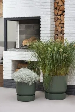 Elho Greenville Rond 30 - Grote Bloempot Voor Buiten - Gemaakt Van Gereycled Plastic - Ø 29.5 X H 27.8 Cm - Blad Groen -Bloempotten Verkoop 800x1200 53