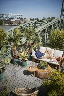 Elho Greenville Rond 30 - Grote Bloempot Voor Buiten - Gemaakt Van Gereycled Plastic - Ø 29.5 X H 27.8 Cm - Blad Groen -Bloempotten Verkoop 800x1200 54