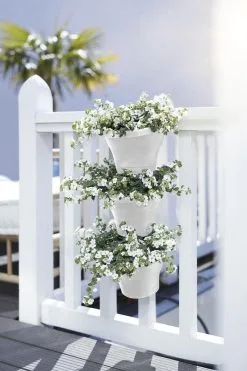 Elho Corsica Vertical Forest 24 - Bloempot Voor Balkonbuiten - Ø 26.7 X H 29.7 Cm - Wit/Wit -Bloempotten Verkoop 800x1200 6