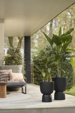 Elho Pure Coupe 41 - Bloempot Voor Binnen & Buiten - Ø 41.3 X H 57.9 Cm - Zwart/Zwart -Bloempotten Verkoop 800x1200 70