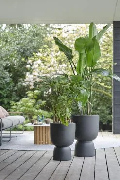 Elho Pure Coupe 41 - Bloempot Voor Binnen & Buiten - Ø 41.3 X H 57.9 Cm - Zwart/Zwart -Bloempotten Verkoop 800x1200 71