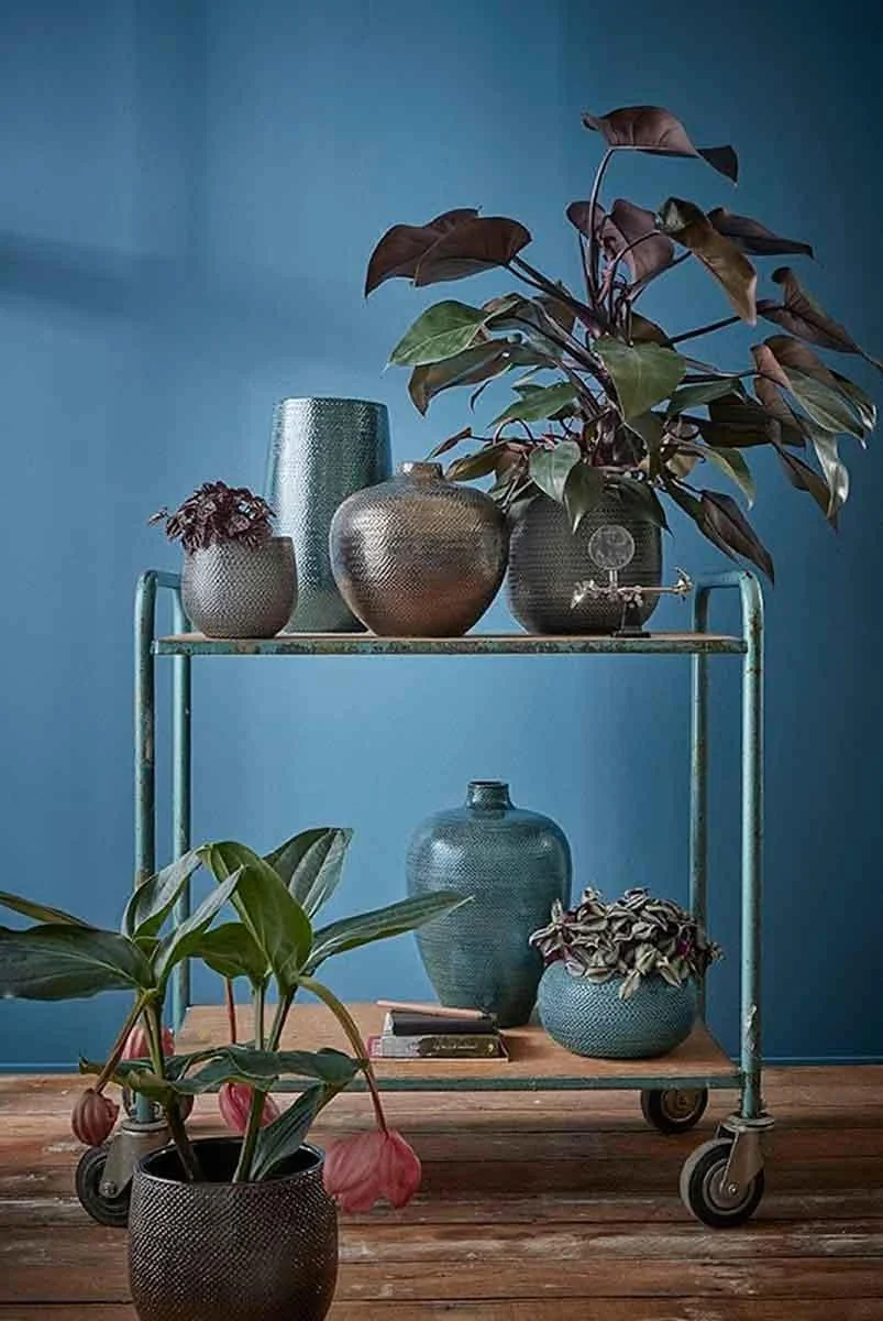 Mica Decorations Gabriel Bloempot - H20 X Ø25 Cm - Keramiek - Blauw 9 Mica Decorations Gabriel Bloempot - H20 X Ø25 Cm - Keramiek - Blauw - Afbeelding 9