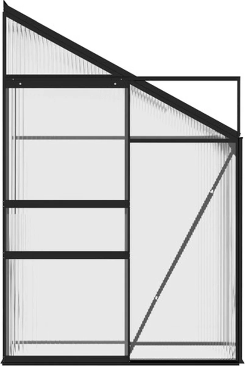 VidaXL Broeikas 1,38 M² Aluminium Antracietkleurig 2 VidaXL Broeikas 1,38 M² Aluminium Antracietkleurig - Afbeelding 2
