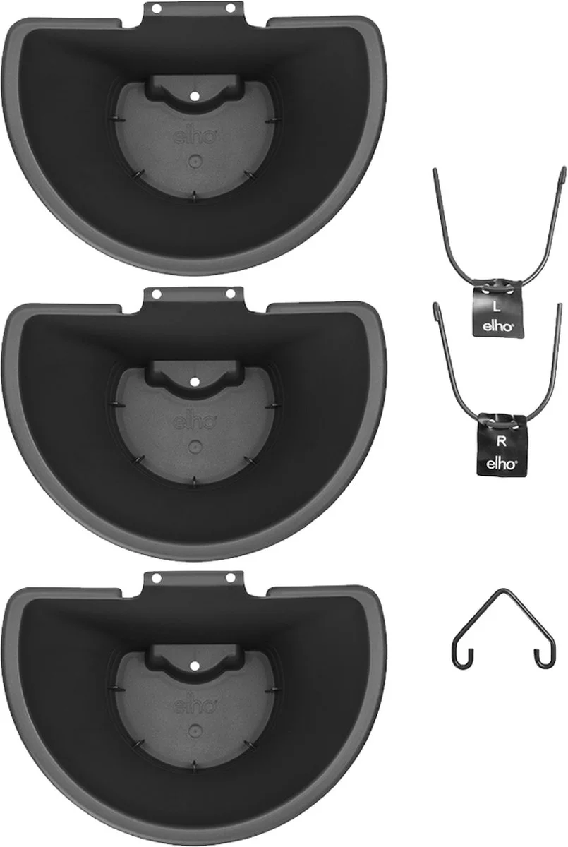 Elho Corsica Vertical Forest 24 - Bloempot Voor Balkonbuiten - Ø 26.7 X H 29.7 Cm - Zwart/Antraciet 12 Elho Corsica Vertical Forest 24 - Bloempot Voor Balkonbuiten - Ø 26.7 X H 29.7 Cm - Zwart/Antraciet - Afbeelding 12