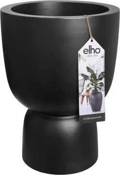Elho Pure Coupe 35 - Bloempot Voor Binnen & Buiten - Ø 34.9 X H 49.0 Cm - Zwart/Zwart -Bloempotten Verkoop 823x1200 2