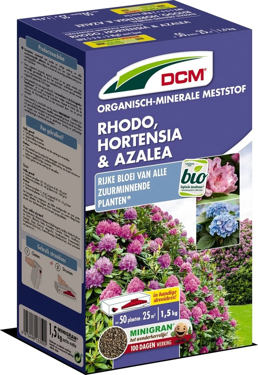 DCM Meststof Rododendrons/ Hortensia's/ Azalea's (1,5KG) 1 DCM Meststof Rododendrons/ Hortensia's/ Azalea's (1,5KG)