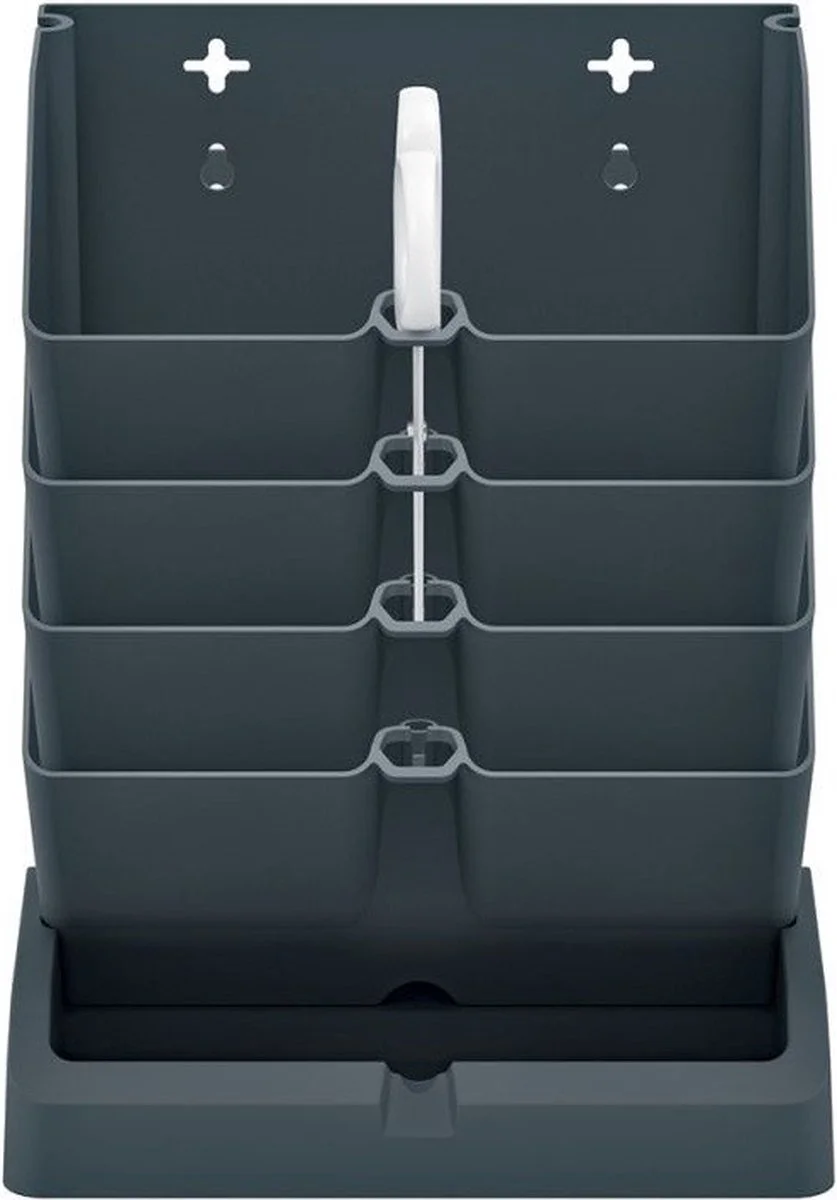 Prosperplast Verticale Kruidentuin Kunststof - Staand/hangend - Modulair - Antraciet Grijs - L 20 X B 11 X H 48 Cm - Incl. Kruidenschaar 2 Prosperplast Verticale Kruidentuin Kunststof - Staand/hangend - Modulair - Antraciet Grijs - L 20 X B 11 X H 48 Cm - Incl. Kruidenschaar - Afbeelding 2