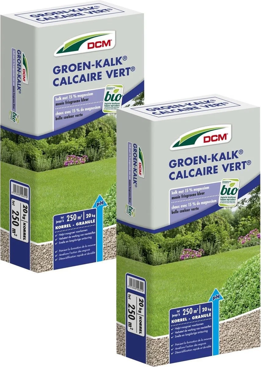 Dcm Groen-Kalk 250 M2 - Kalk - 2 X 20 Kg (K) 2 Dcm Groen-Kalk 250 M2 - Kalk - 2 X 20 Kg (K) - Afbeelding 2