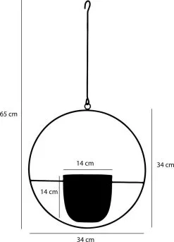 Mica Decorations Dexter Bloempot Hangend - L34 X B14 X H65 Cm - Zwart -Bloempotten Verkoop 863x1200 1