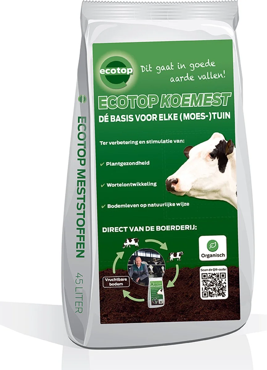 Ecotop Meststoffen Ecotop Koemest (Organisch | Tuinmest | Universeel). Meststof Op Basis Van 100% Organische Koemest Direct Van De Boerderij! Zak Ca. 45L 1 Ecotop Meststoffen Ecotop Koemest (Organisch | Tuinmest | Universeel). Meststof Op Basis Van 100% Organische Koemest Direct Van De Boerderij! Zak Ca. 45L