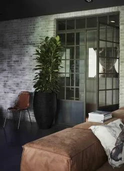 Capi Europe - Vaas Elegant Deluxe Rib NL - 56x84 - Zwart - Voor Binnen En Buiten - KBLR1132 -Bloempotten Verkoop 873x1200