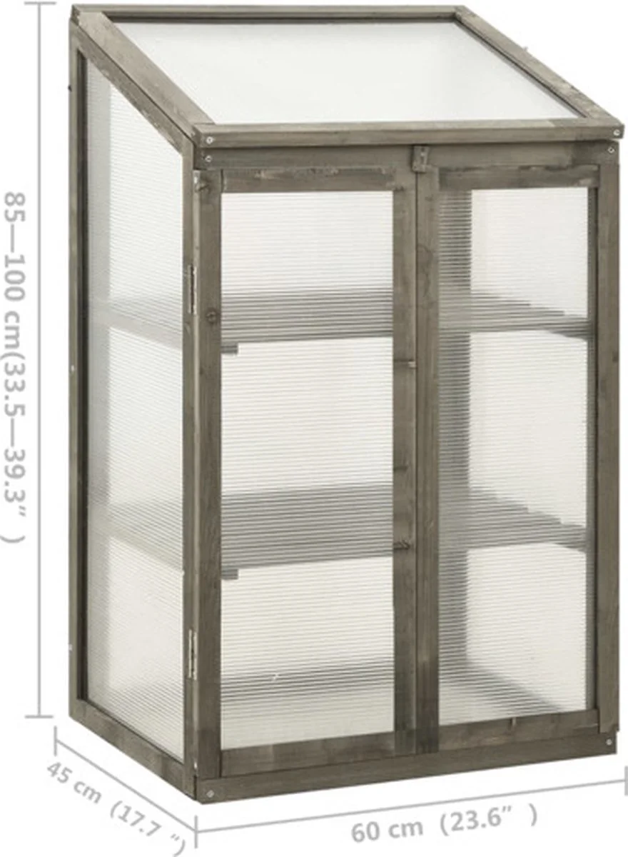 VidaXL Broeikas 60x45x100 Cm Vurenhout 6 VidaXL Broeikas 60x45x100 Cm Vurenhout - Afbeelding 6