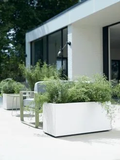 Elho Vivo Matt Finish Lang Wielen 90 - Grote Staande Plantenbak Voor Binnen & Buiten - Gemaakt Van Gereycled Plastic - L 39 X W 88 X H 41 Cm - Wit -Bloempotten Verkoop 900x1200 37