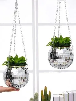 Discobal Hangplant - Bloempot - Hangplant - Disco - Discobal - Spiegel - Zilver - Hangpot - Glitter - Planten In Bak - Hangend - Staand -Bloempotten Verkoop 901x1200 1