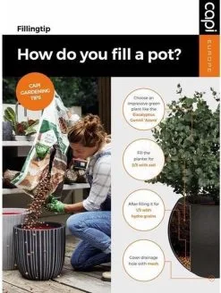 Capi Europe - Bloempot Bol Rib NL - 35x34 - Zwart - Voor Binnen En Buiten - KBLR932 -Bloempotten Verkoop 903x1200