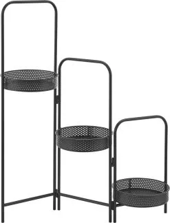 En.casa Plantenstandaard Vrasene Metaal 75x68x20 Cm Zwart -Bloempotten Verkoop 914x1200