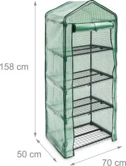 Relaxdays Kas Met Folie Voor In De Tuin Of Op Het Balkon - Tuinkas - Broeikas - Kweekkas - 4 -Bloempotten Verkoop 916x1200 4