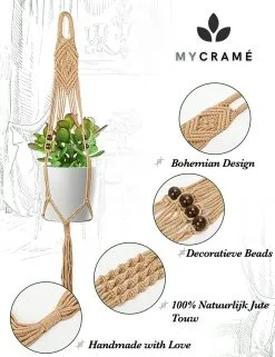 Mycramé 5 Stuks Jute Macrame Plantenhangers - Boho Handgeweven Katoen Hangpot Voor Binnen/Buiten - Hangende Bloempot Met Kralen - Macramé Touw/Koord Hangplant Houder - Bohemian Wandhanger Decoratie - Plant Hanger - Verticale Tuin Bloempothouder Planthanger 12 Mycramé 5 Stuks Jute Macrame Plantenhangers - Boho Handgeweven Katoen Hangpot Voor Binnen/Buiten - Hangende Bloempot Met Kralen - Macramé Touw/Koord Hangplant Houder - Bohemian Wandhanger Decoratie - Plant Hanger - Verticale Tuin Bloempothouder Planthanger -Bloempotten Verkoop 923x1200 4