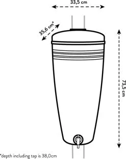 Elho Green Basics Rain Catcher 33 - Regenton Voor Balkonbuiten - Ø 33.5 X H 73.5 Cm - Grijs/Living Concrete -Bloempotten Verkoop 951x1200 2