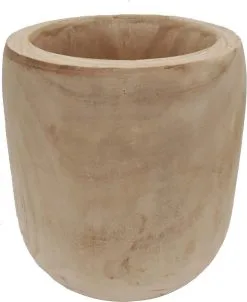 Mica Decorations Pia Bloempot - H31 X Ø31 Cm - Paulownia Hout - Lichtbruin -Bloempotten Verkoop 983x1200 1