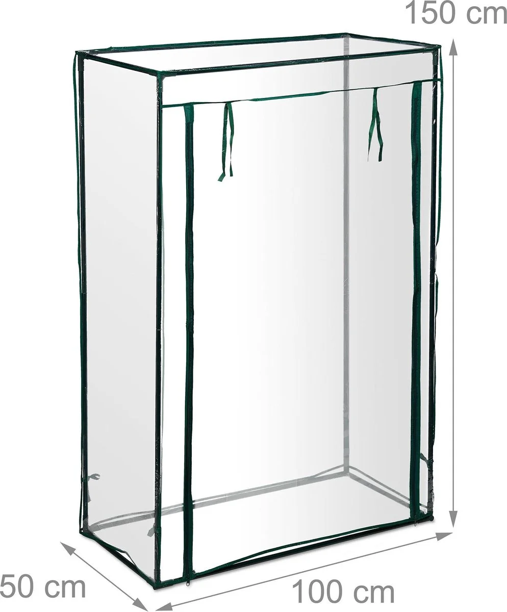 Relaxdays Tomatenkas 150x100x50 Cm - Tuinkas Tomaten - Foliekas - Serre - Kweekkas - PVC 5 Relaxdays Tomatenkas 150x100x50 Cm - Tuinkas Tomaten - Foliekas - Serre - Kweekkas - PVC - Afbeelding 5